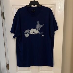 Akoo Men's Dark Blue Fox Graphic Tee